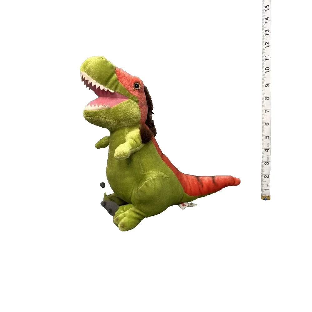 Aurora Dinosaur Plush Green Red T-Rex Stuffed Animal 11